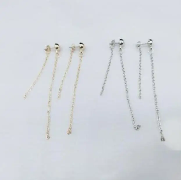 

ex1246 Trendy Geometric round ball earrings personality tassel Double layer Cross chain earrings Female jewelry accessories