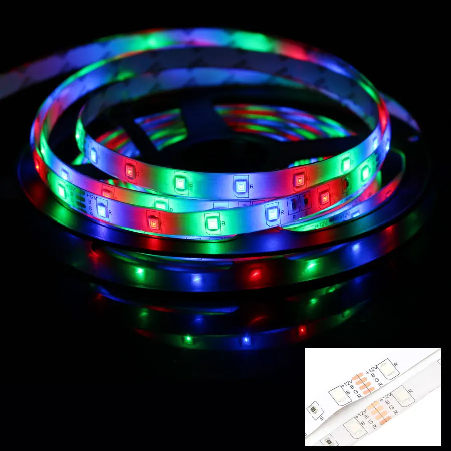 DC 12V RGB светодиодный лента ПК 2835 Водонепроницаемый 1 м 5 60 Светодиодный/M полосы