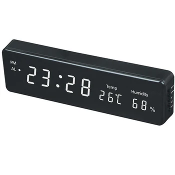 

Humidity Display Desk Table Clocks Electronic LED Wall Watch Decor EU Plug Digital Wall Clock Big LED Time Calendar Temperature