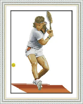

Joy Sunday The tennis match DMC threads Counted Chinese Cross Stitch Kits printed Cross-stitch set Embroidery Needlework