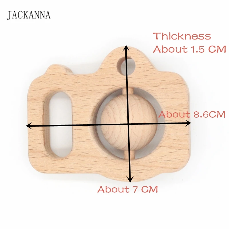 Буковая деревянная камера Прорезыватель для зубов для малышей погремушка прорезыватель для зубов Монтессори игрушки безопасный, деревянный Прорезыватель для зубов детские игрушки