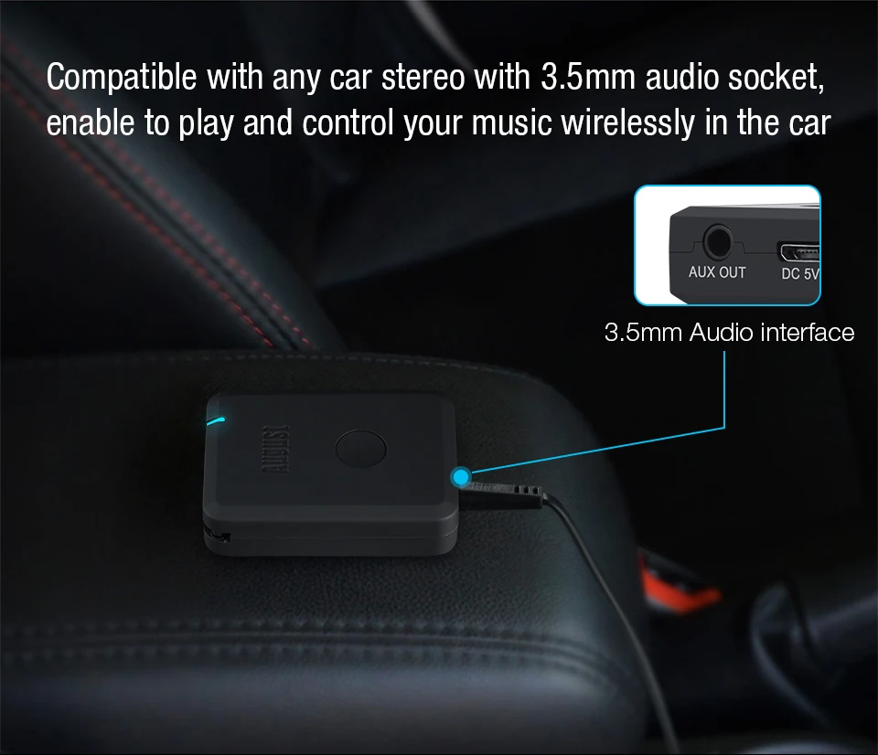 August aptX низкая задержка беспроводной Bluetooth 4,2 аудио приемник Aux 3,5 мм Aux Bluetooth аудио приемник адаптер для автомобиля, колонки