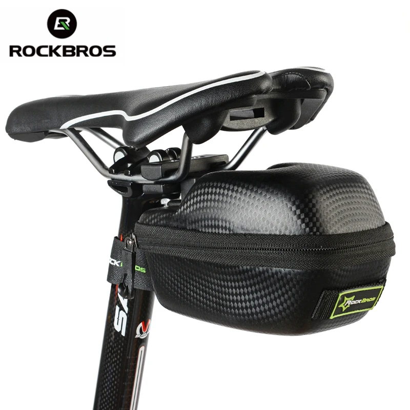 

ROCKBROS Carbon Pattern Waterproof Outdoor Sports For All Bike Bicycle Tube Seatpost Bag Cycling Cycle Portable Saddle Bag Case