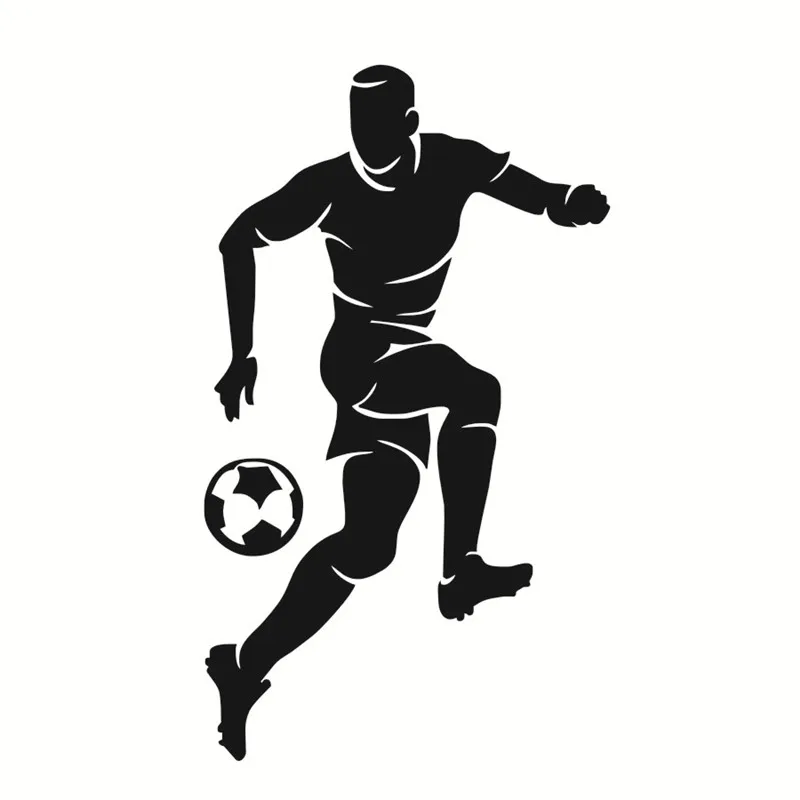 PVC Removable Sports Wall Sticker Football Player Portrait For Kids