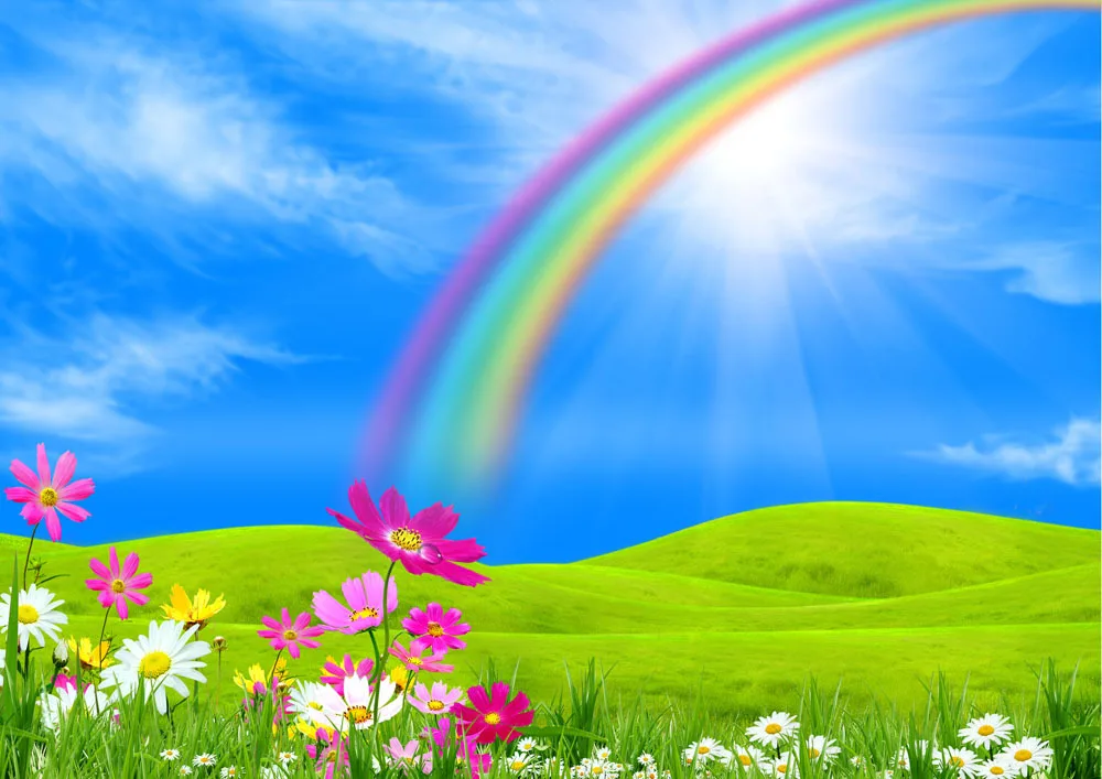 

SHENGYONGBAO Art Cloth Custom Photography Backdrops Prop Photo Studio Background Rainbow 2.1M*1.5M JCH-20