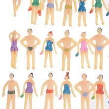 20 шт окрашенные пляжные люди миниатюрные подарочные мини Ремесла плавательные фигурки Смола Модель 1: 75 песок настольная модель игрушки