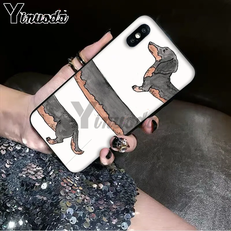 Yinuoda Dachshund Silhouette Dog TPU Soft Silicone Black Phone Case for iPhone 8 7 6 6S Plus 5 5S SE XR X XS MAX Coque Shell Yinuoda Dachshund Silhouette Dog TPU Soft Silicone Black Phone Case for iPhone 8 7 6 6S Plus 5 5S SE XR X XS MAX Coque Shell