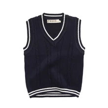 Детские свитера; жилеты; однотонные пуловеры; Одежда для мальчиков и девочек; жилеты с v-образным вырезом; Повседневные детские топы без рукавов