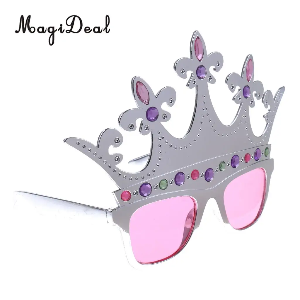 MagiDeal Fashional Silver Crown Sunglasses for Happy Birthday Tiara Glasses Fancy Dress Photo Prop Christmas New Year Party Acce