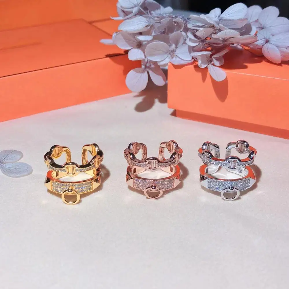 

Fashion, S925 Sterling Silver double ring jewelry, luxury men's and women's rings. Banquet, party. New trend
