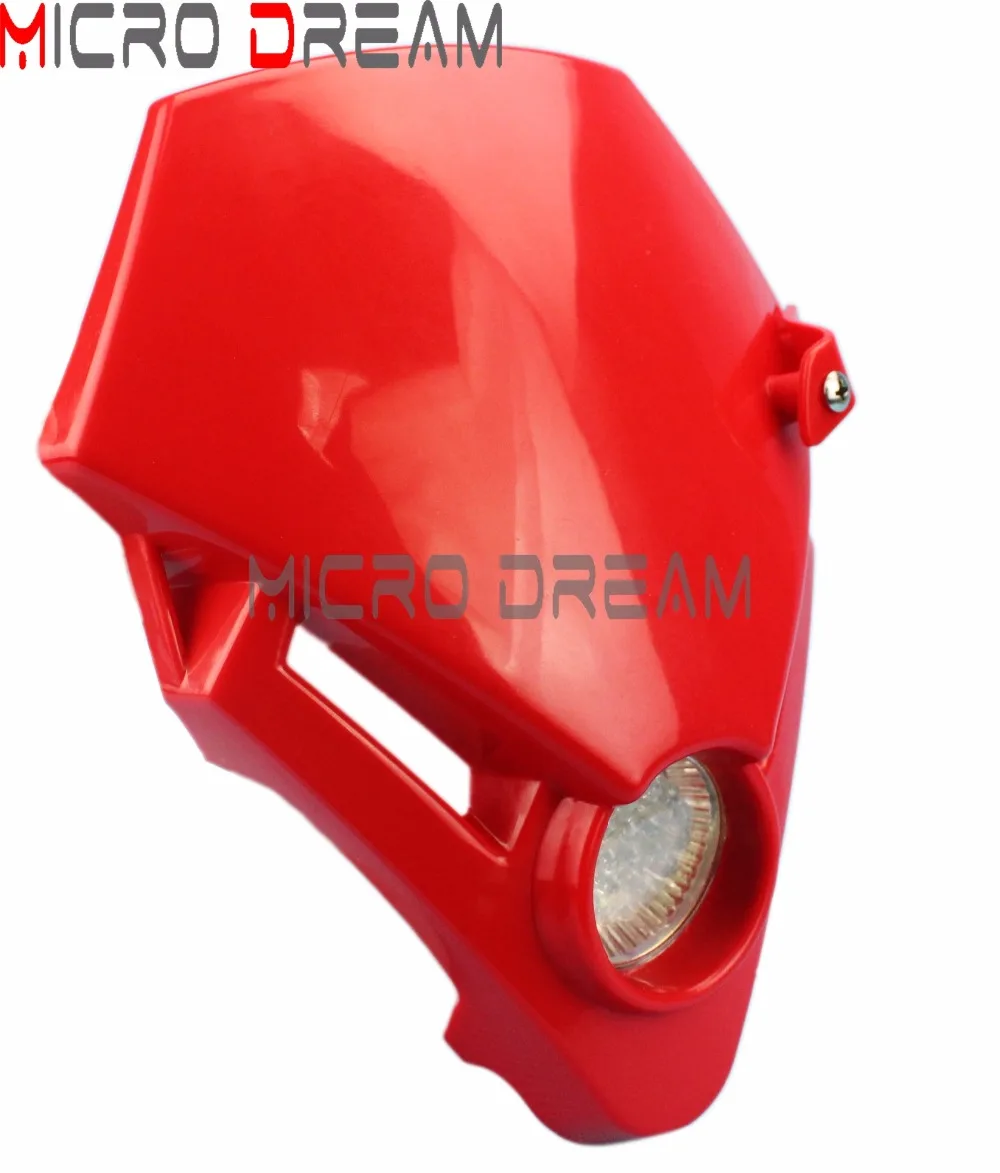 

Red Motorcycles LED Headlight Fairing Supermoto Enduro Motocross Universal For Honda CRF450R CRF250R CRF80F CRF50F Head Lamp