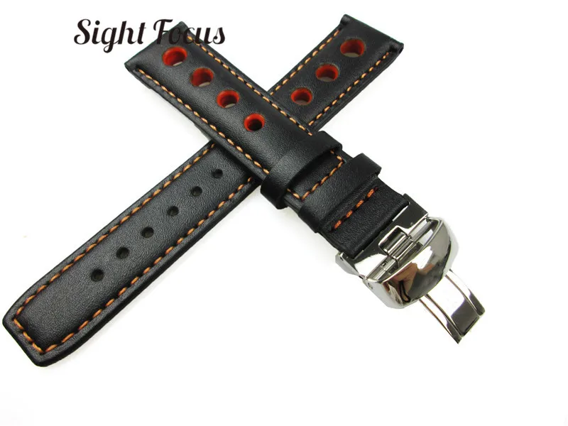 20 мм оранжевый красный прошитый ремешок для часов для Chopard Tissot T91 кожаный ремешок 1853 PRS516 T044 T21 T100 мужские часы с перфорацией