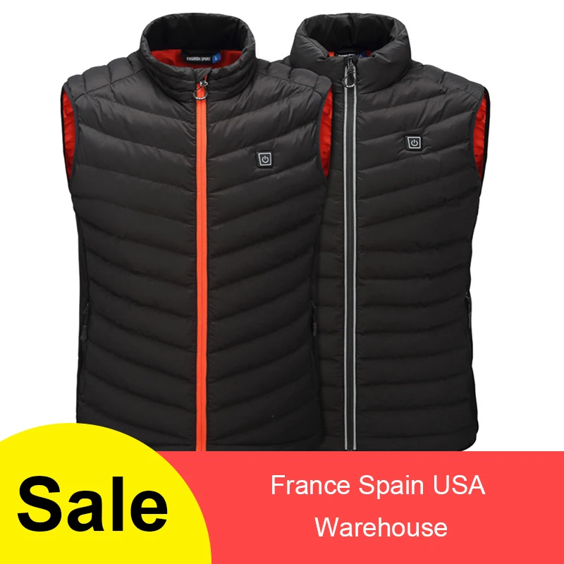 Online 2018 nuevo hombre mujer USB carga chaleco eléctrico calentador chaqueta abrigo ropa esquí invierno almohadilla de calor cuerpo abrigo más cálido