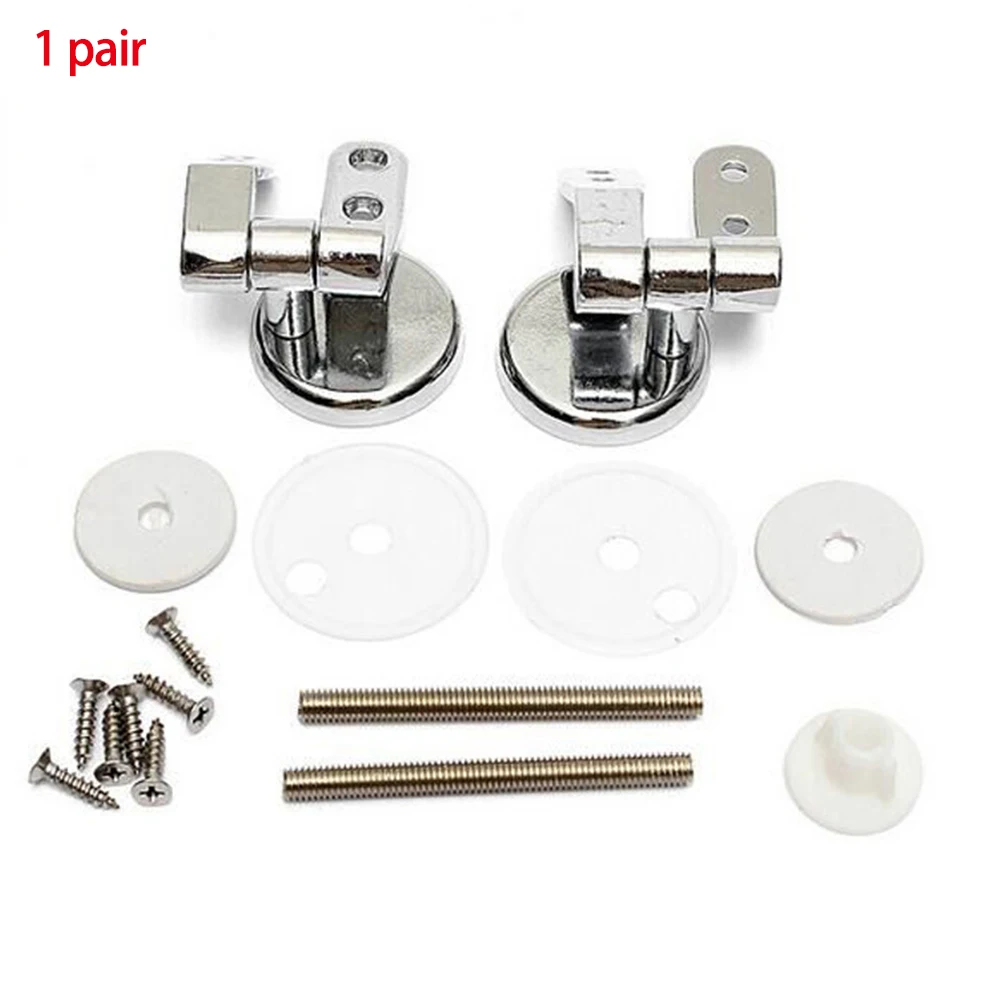 Universal Adjustable Pair of Replacement Chrome Bathroom Toilet Seat Hinge Set With Fittings Accessories Hot Sale | Обустройство дома