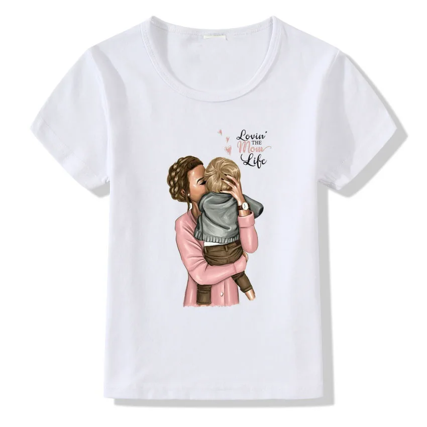 

Mother's Day T-Shirt Summer Tops For Women Round Neck White T-shirt CT-2192