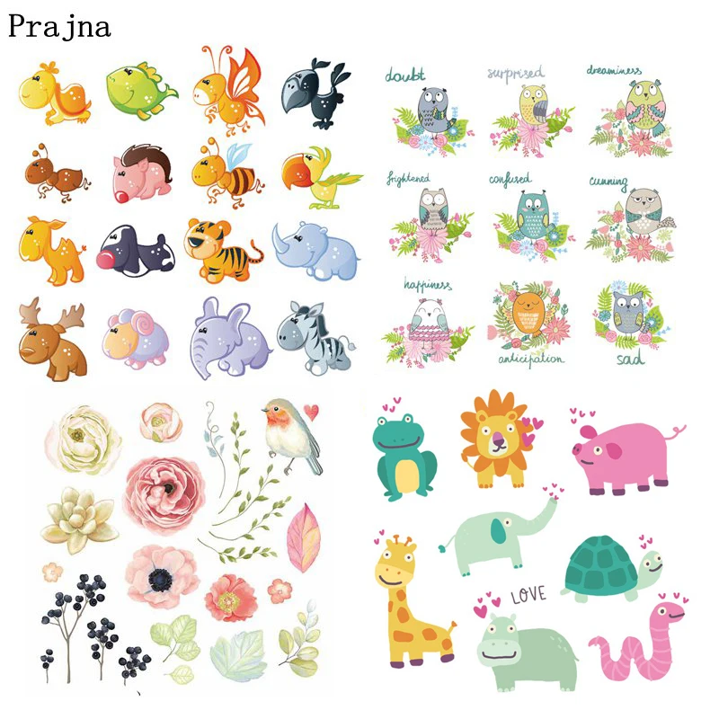 

Prajna Iron-On Transfers Unicorn Patches Hot Decor Baby Clothing DIY Cartoon Patch Cat Heat Transfer Vinyl Print Anime Applique