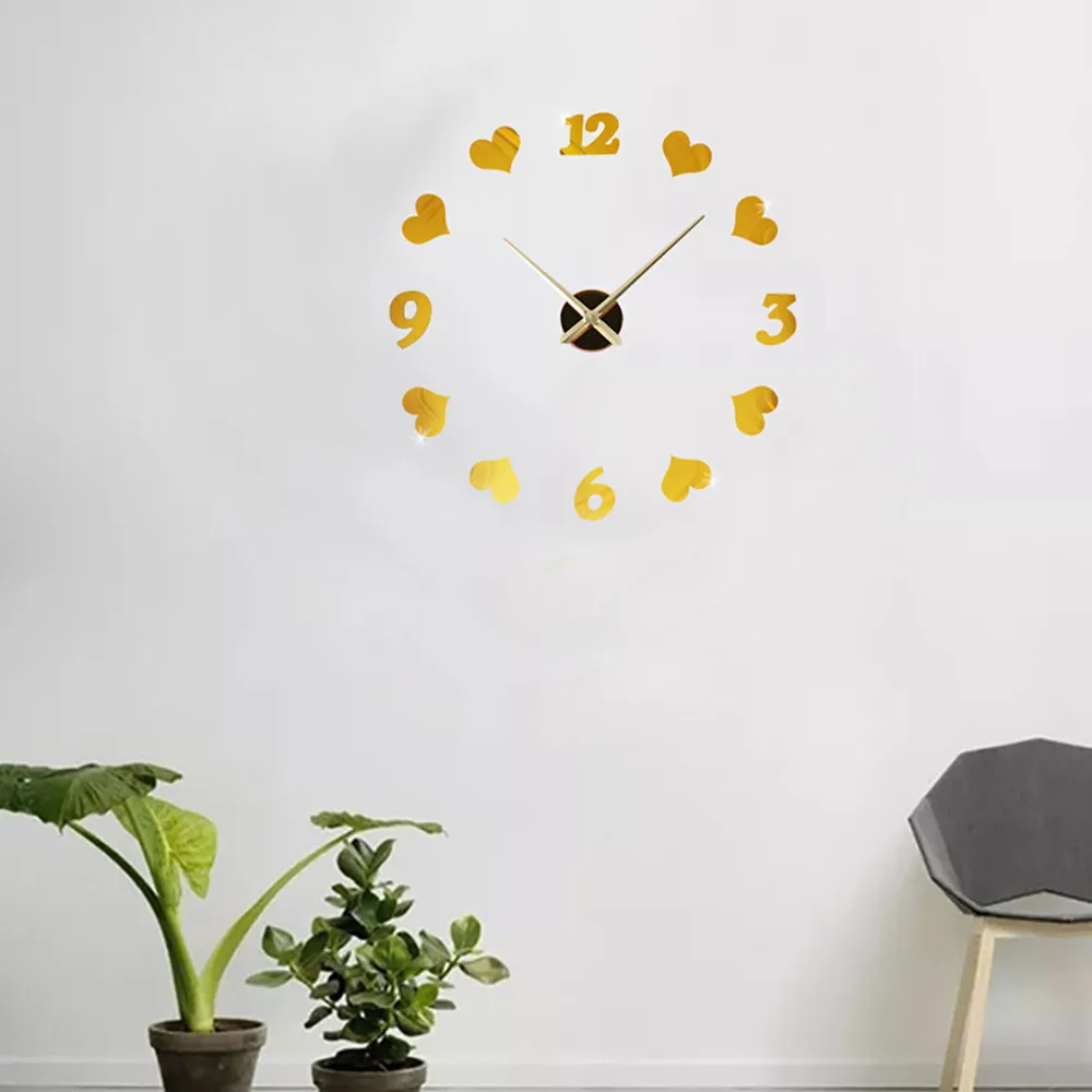 Современные настенные часы для дома креативные цифровые DIY зеркальные акриловые