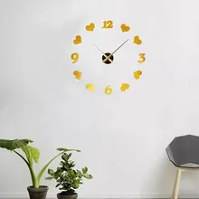 Design moderno Relógio de Parede Amor Criativo Espelho Acrílico Relógio de Parede Digital Diy Relógio de Parede Decoração Da Casa Adesivo de Parede Papel De Parede(China)