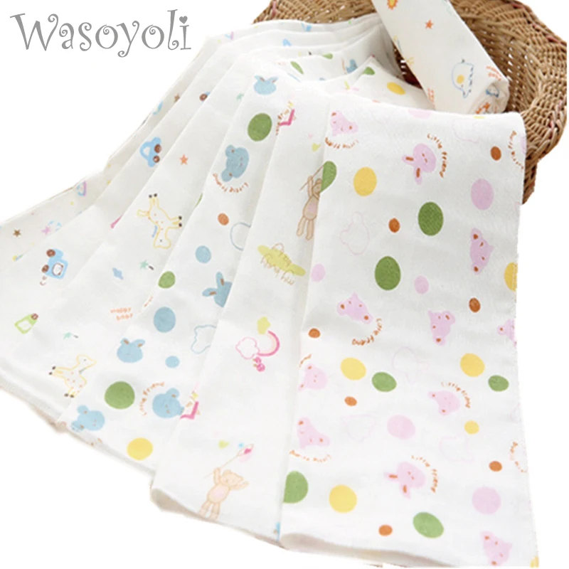 Wasoyoli 100% Муслин Хлопок 2 слоя нагрудник 25x50 см мягкий симпатичный носовой платок