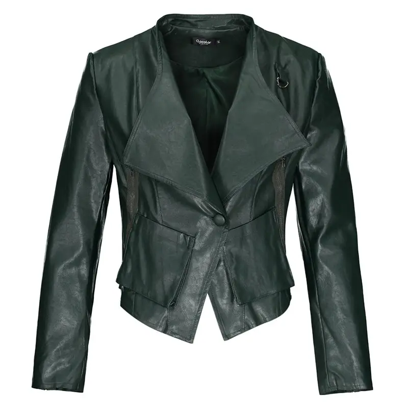 

Women Faux Leather Jacket Coat Autumn PU Overcoat Fashion Design Motorcycle Jacket Short Slim Punk Winter Jackets Ladies Outwear