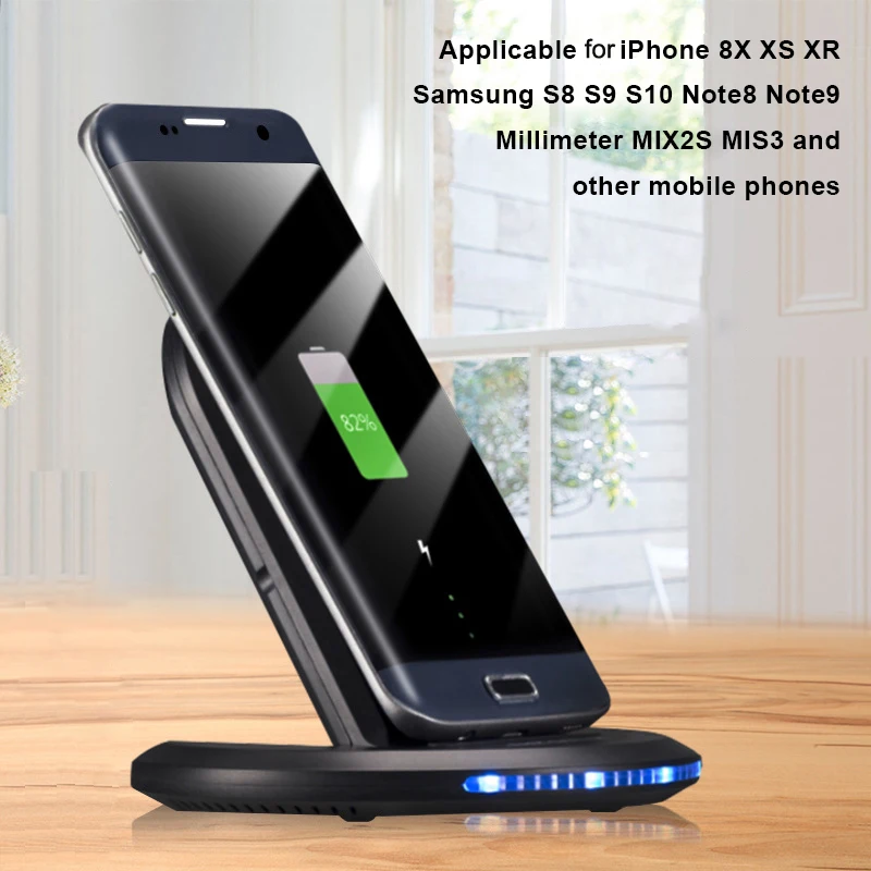 Быстрое беспроводное зарядное устройство для iPhone 8 X XS Max Samsung S10 S9 S8 Xiaomi Mi 9 10W Qi