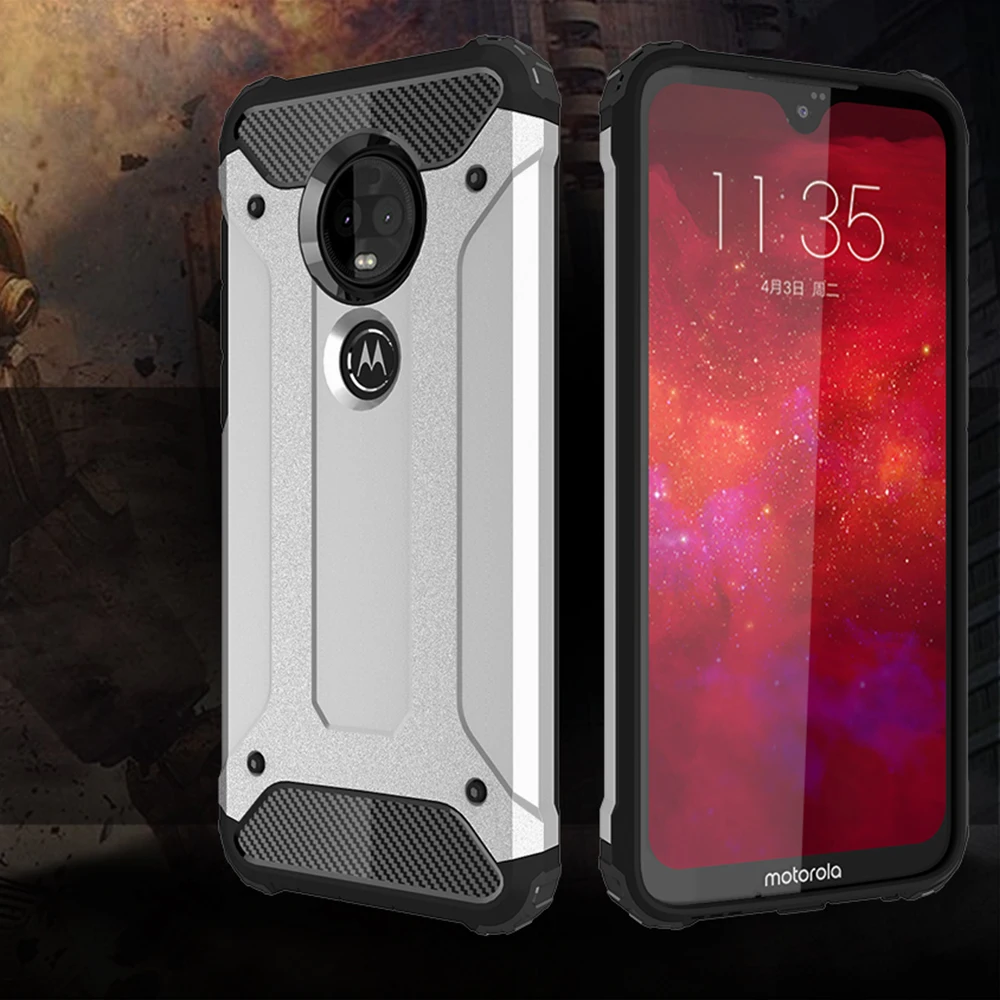 

Shockproof Armor Coque Cover 6.4For Moto G7 Case For Motorola Moto G7 Plus Dual Phone Back Coque Cover Case
