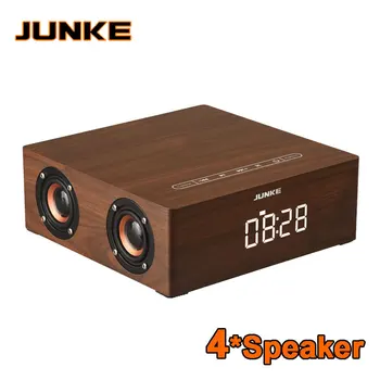 

Clock Stereo Wooden Bluetooth Portable HiFi Speakers TF Play Hand Free Call AUX Input Super Bass Loudspeaker Computer Column