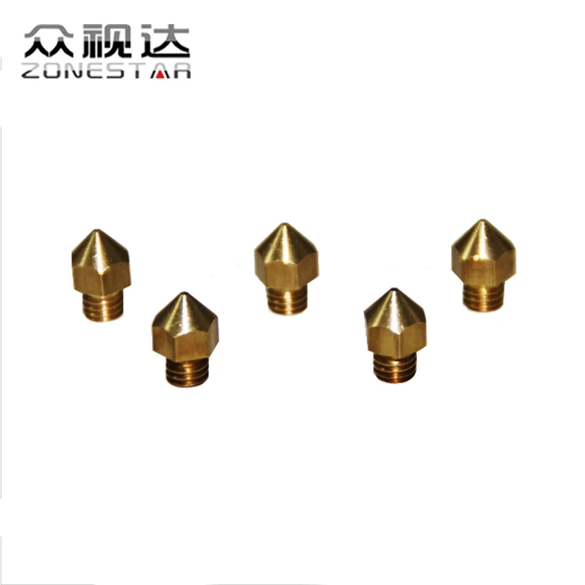 5PCS/lot 3D printer Nozzle For 1.75mm Filament Mix Sizes 0.2mm 0.3mm 0.4mm Compliant with ultimaker MK7 MK8 Reprap DIY Kit
