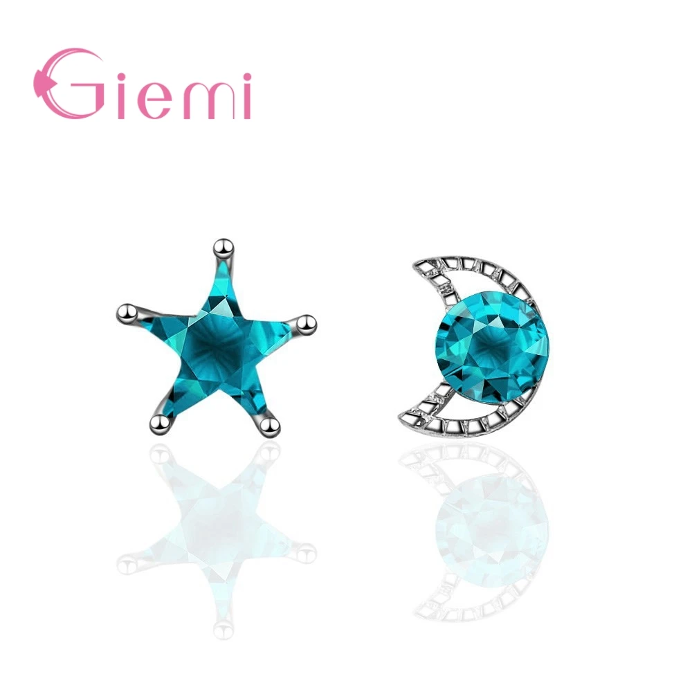 

Серьги-гвоздики женские из серебра 925 пробы, с синим кристаллом