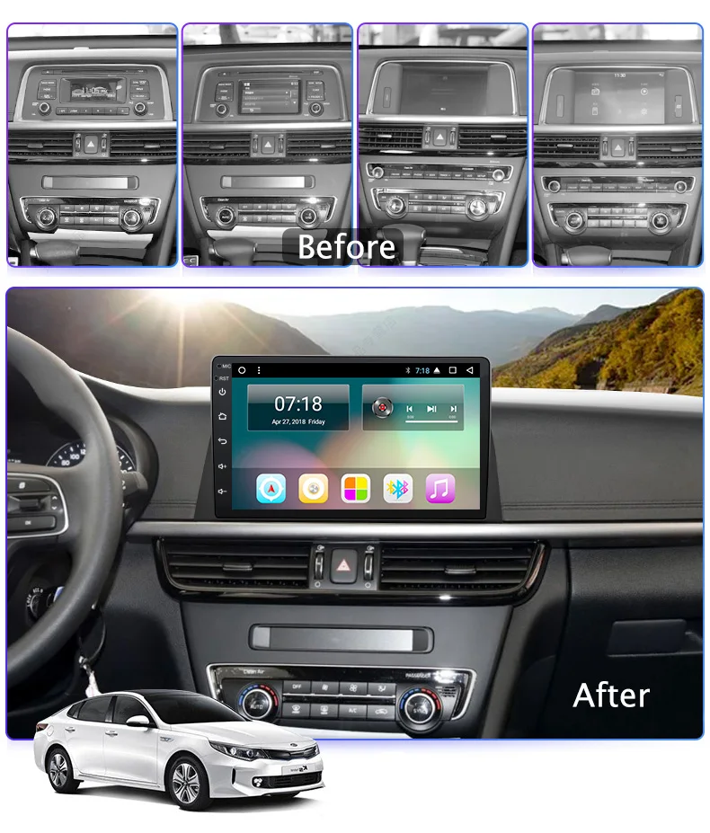 Perfect Ectwodvd Android 8.1 Car DVD Player GPS Navigation For Kia K5 Optima 2017 2018 Car Radio Stereo 3