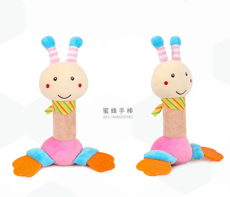 baby toys 13-24 Months Rattle for newborn children handspike Musical bibi sounder stuffed animal  rabbit owl dog turtle bird bee