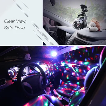 

DC5V 3W Mini RGB LED Car Magic Ball Light Outdoor Car Entertainment DJ Light Sound Activated Auto Run Control USB Charging
