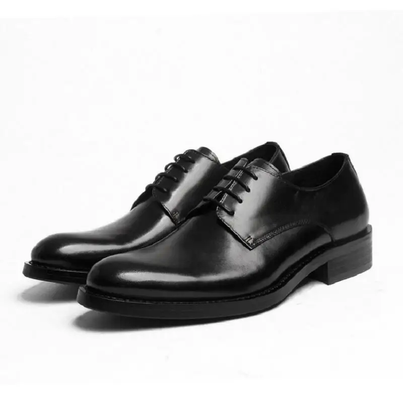 Masculino Casamento Genuíno Dedo Negócios Formais Do Novo Redondo Couro Homens Mycolen De Derby marrom Sapatos Apartamentos Pé Sapato Preto 2018 Vestido xpvqw8wUf
