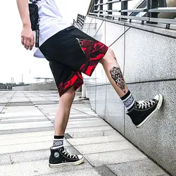 Повседневные камуфляжные шорты для мужчин в стиле хип-хоп на молнии уличная тренировочные брюки мешковатые камуфляжные шорты мужские