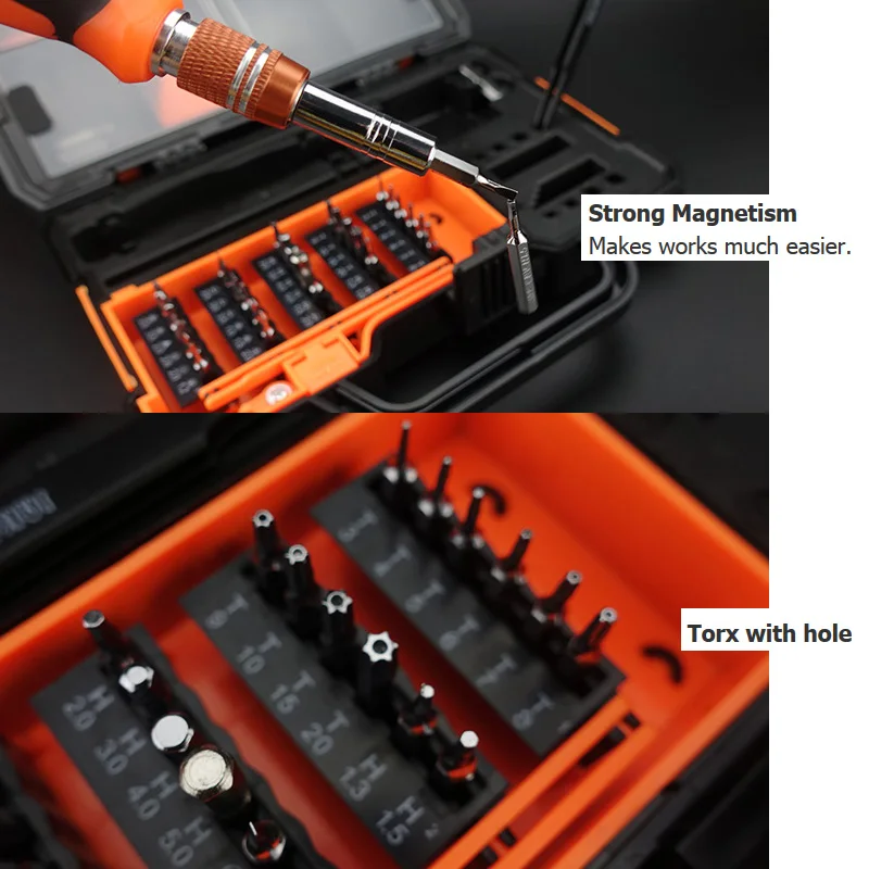 44-в-1 Набор отверток с Запчасти ящик для инструментов для ремонта мобильных телефонов, плюс или минус Магнитный зоны