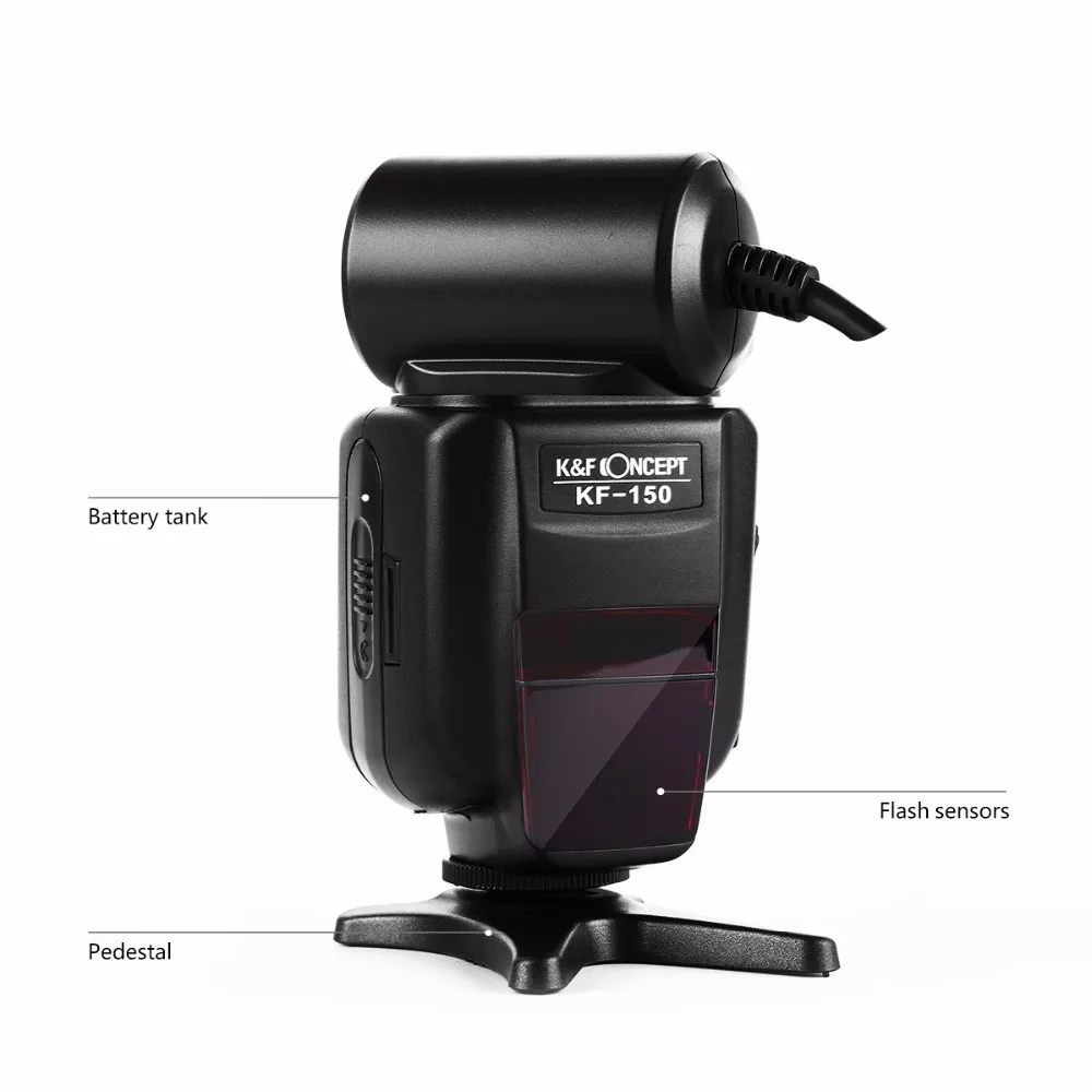 K& F концепция KF150 беспроводной кольцевой светильник Speedlite ЖК-дисплей ttl Авто/ручная вспышка для Nikon Canon DSLR камера+ 6 шт. переходное кольцо