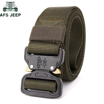 

AFS JEEP Brand Cinturon Hombre Hunting Tactical Waist Belt Men Adjustable Nylon Heavy Duty Army Military Tactical Waist Belts
