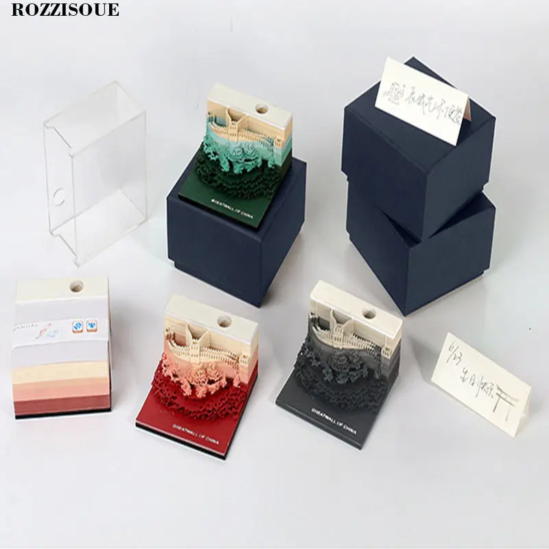 

3D Great Wall of China Memo Pad Sticky Notepad Planner Stickers Notes Post It Notes Office Supplies Kawaii Korean Stationery