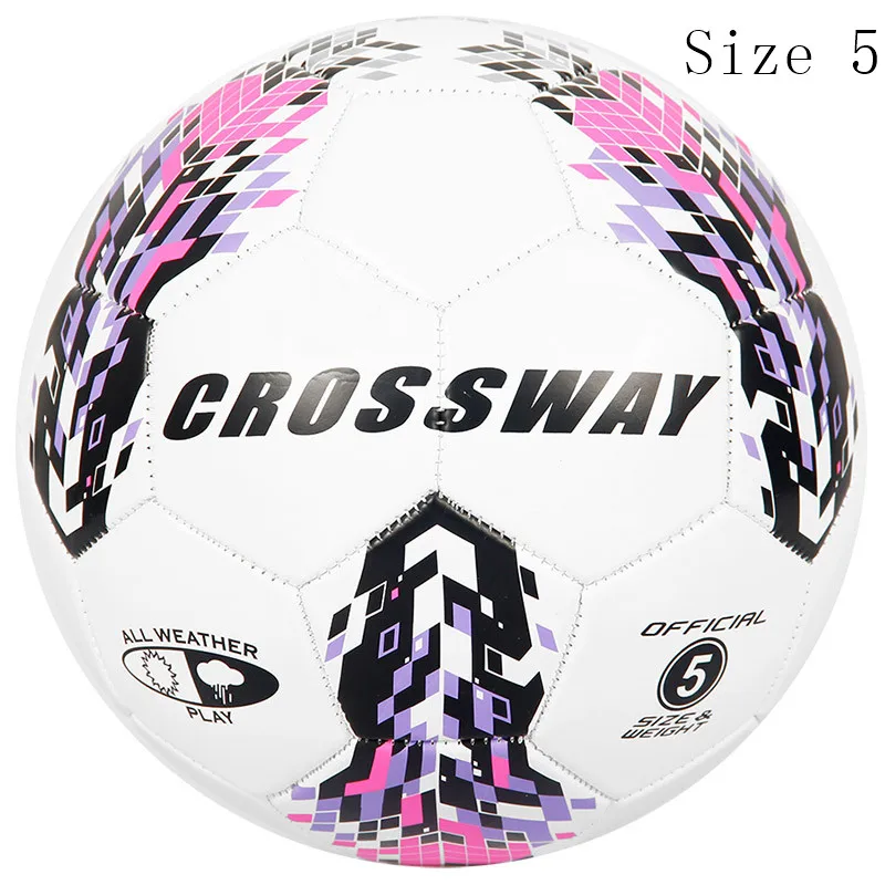 CROSSWAY, Официальный стандартный футбольный мяч, размер 3, 4, 5, футбольный мяч для мужчин и детей, для игры на открытом воздухе, тренировочный мяч с надувной сеткой, гол, ПУ - Цвет: Soccer Ball Size 5