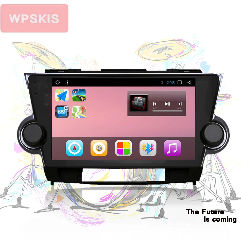 Cheap Octa core 10.1" Android 9.0  Car Radio GPS DVD Navi for Toyota HIGHLANDER 09 2010 2011 2012 2013 with Navigation Auto Radio Map 2