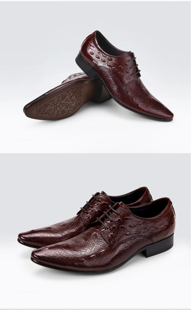 Mycolen Лидер продаж Для мужчин Кожаные модельные туфли Обувь крокодил узор Модные свадебные туфли дышащие Бизнес Кружево-до обуви Для мужчин