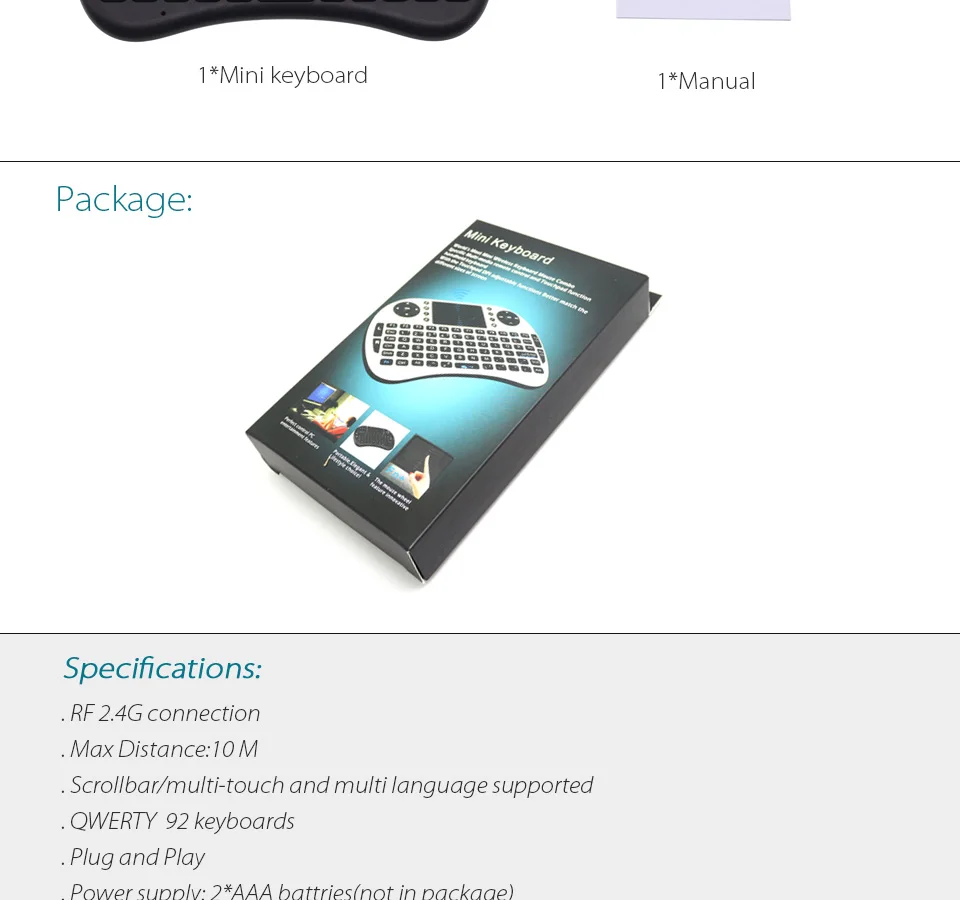 I8 немецкая версия клавиатуры Deutsch i8+ 2,4 ГГц Мини Беспроводная клавиатура Air mouse с тачпадом для Android tv Box/Mini PC