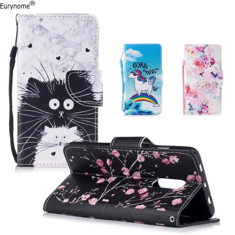

Case For Xiaomi Redmi Note 4 Case Animal Wallet Card Flip PU Leather Stand Cover for Xiaomi Redmi Note 4X Note4 Case Strap