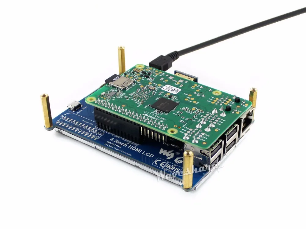 Waveshare 4 3 дюймов HDMI lcd модуль 480*272 резистивный сенсорный экран с задней светильник