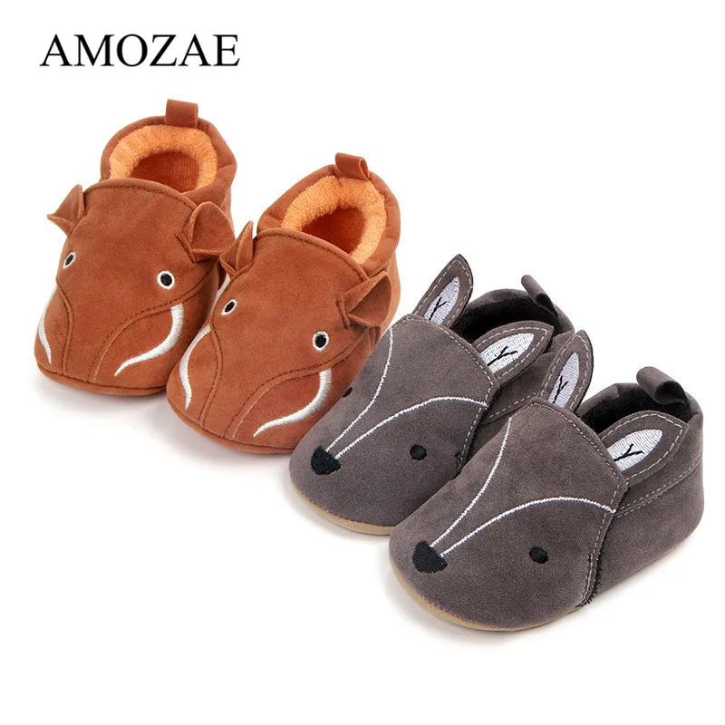 

Infant Toddler Soft PU Leather Baby Shoes Animal Fox Elephant Pattern Baby Boy First Walker Cute Prewalker Baby Slippers