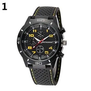 

New Top Brand Luxury Men's Fashion Silicone Band Decorative Dials Sports Analog Quartz Wrist Watch