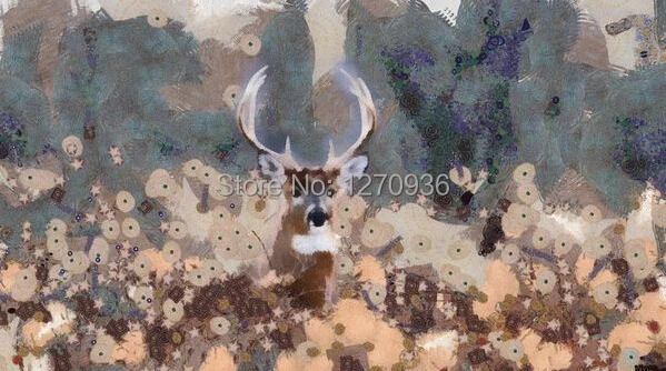 

Dafen Oil Painting Village Professional Manufacturer Wholesale Price Hand Painted Deer Canvas Wall Art for Study Room Decoration
