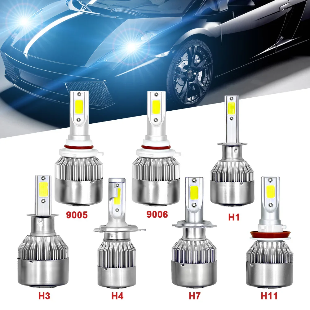 2 шт. Автомобильный светодиодный фонарь для фар, светодиодный фонарь для вождения, универсальный комплект для преобразования H1/H3/H4/H7/H11/9005/9006(опционально) 36 Вт 6000K