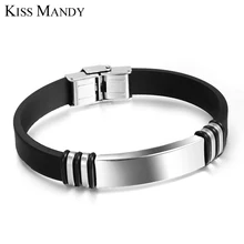 Поцелуй Mandy классический Титан Сталь браслет Серебряный Цвет Ol для человека Бизнес случай Очаровательная Jewelry kb38