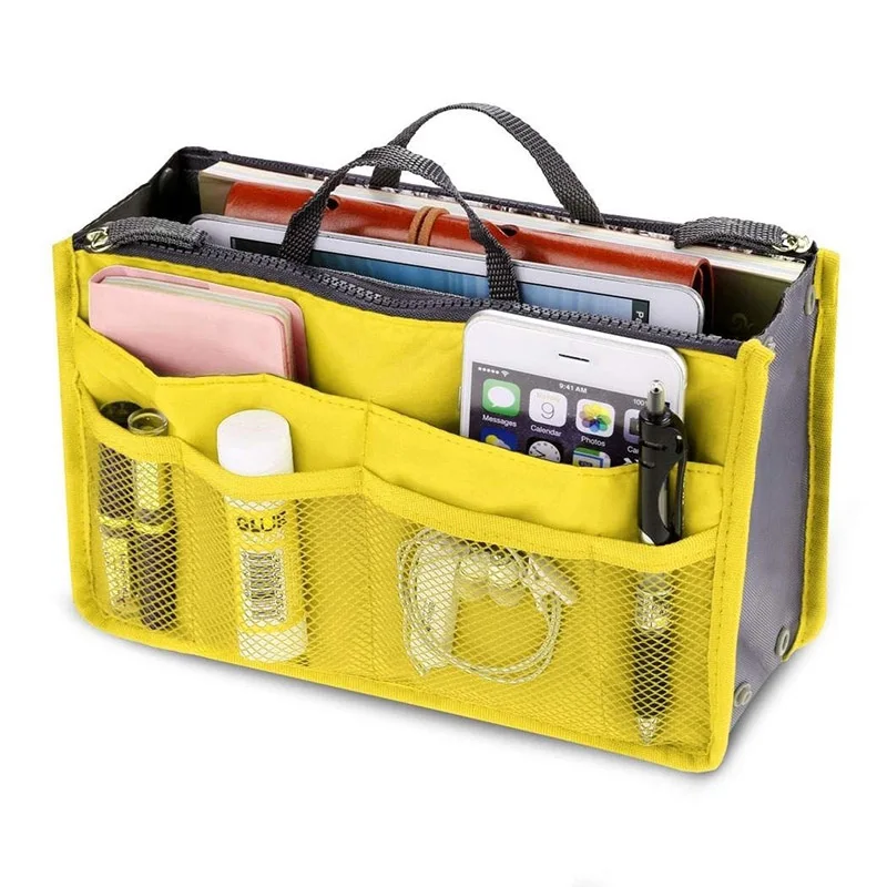 Женская Портативная сумка для хранения на двойной молнии, сумка для хранения косметики, органайзер для макияжа, Повседневная дорожная сумка TB, распродажа - Цвет: Цвет: желтый
